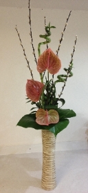 Anthurium vase arrangement